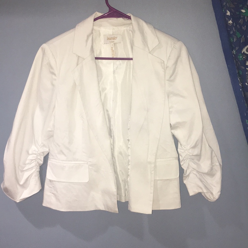 Laundry By Shelli Segal White Cropped Blazer